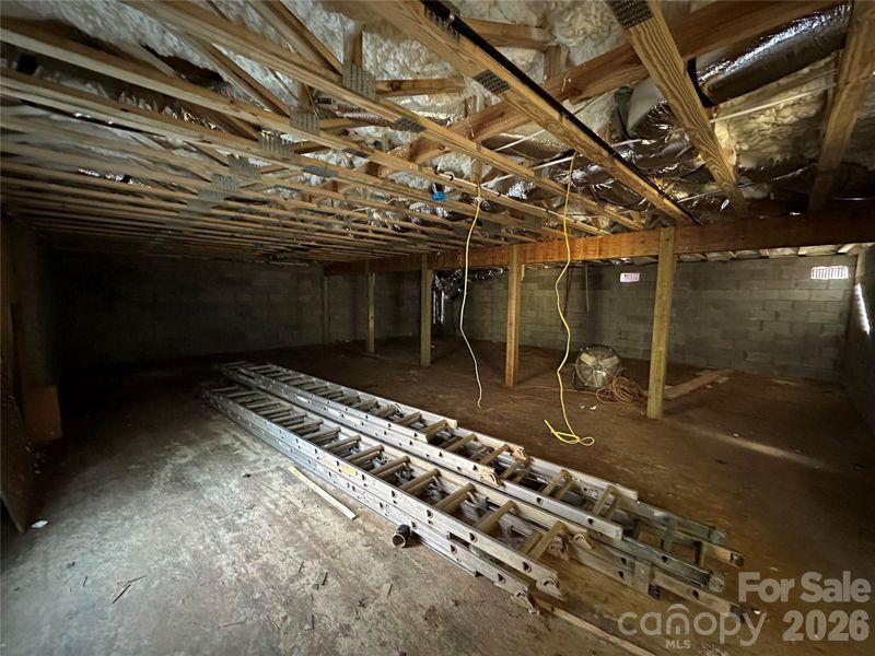 Unfinished basement area accessible from outside
