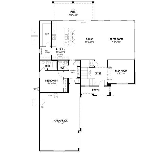 2D floor plan layout of this home in Landmarke, San Tan Valley, AZ (Image 5).