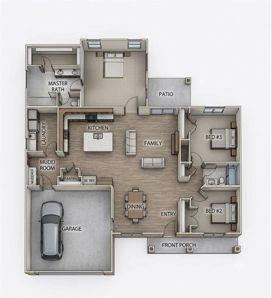 2D floor plan layout of this home in , Granbury, TX (Image 4). 2D floor plan layout of this home in , Granbury, TX (Image 4).