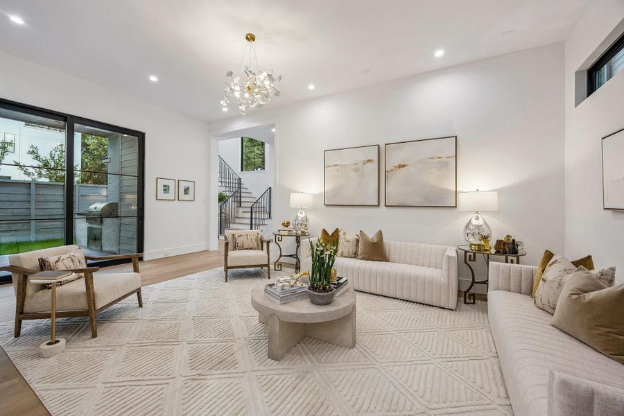 Another view of the spacious family room.