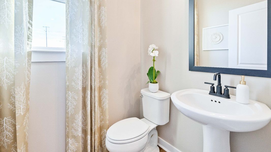 Powder room with window