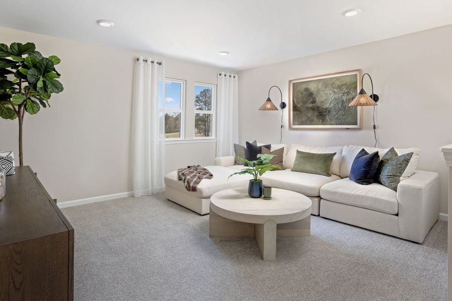 Representative furnished interior of a home built from the 2338 Modeled by KB Home in Matthews Ridge, Lillington (Image 7).