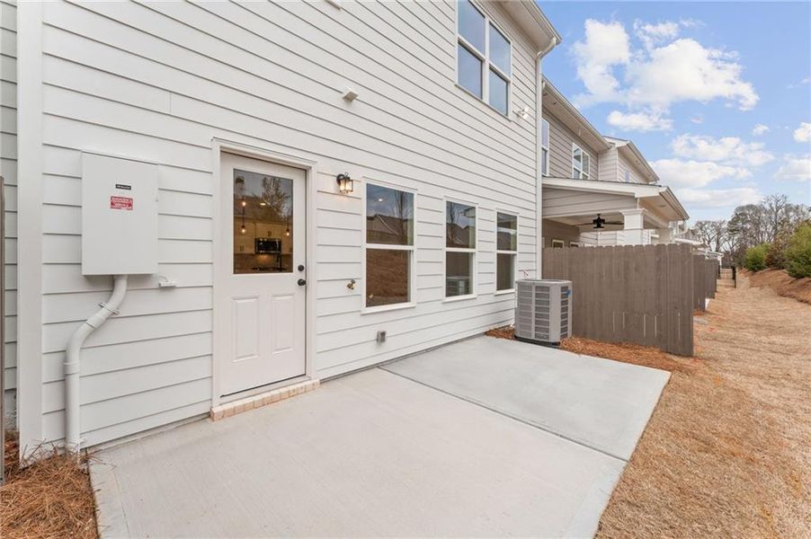 Exterior details and patio area of a home in Bluffs at Bells Ferry, Marietta (Image 18).