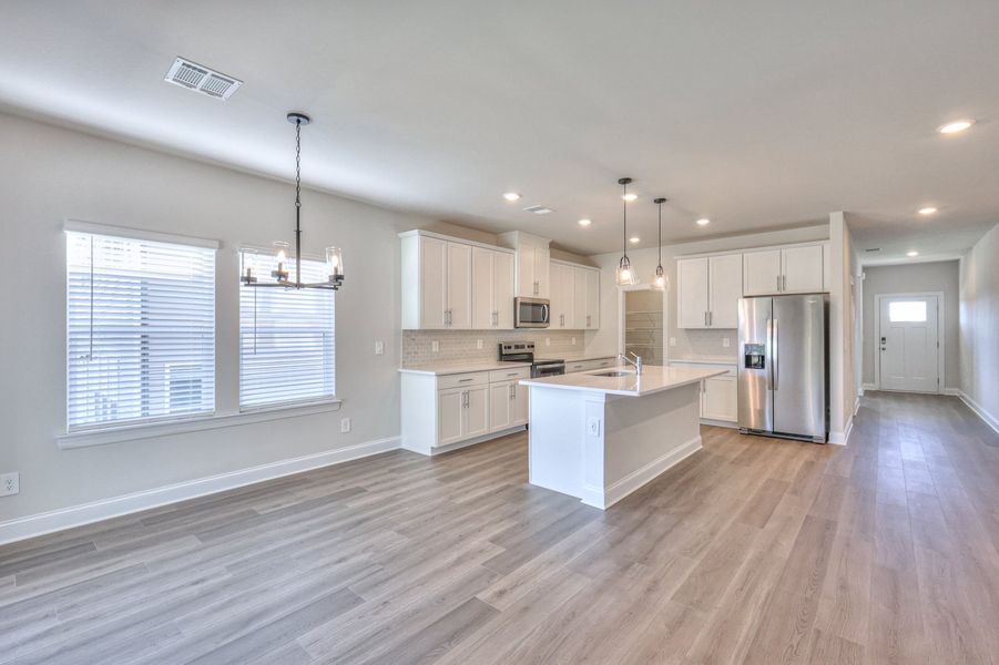 Spend family movie nights in the spacious great room.