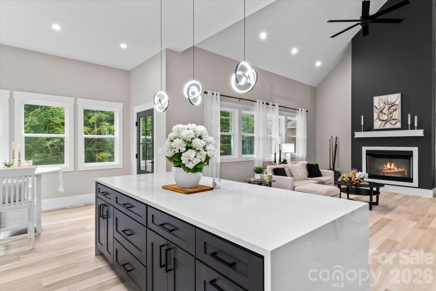 Furnished interior view inside a new home in , Iron Station (Image 8).