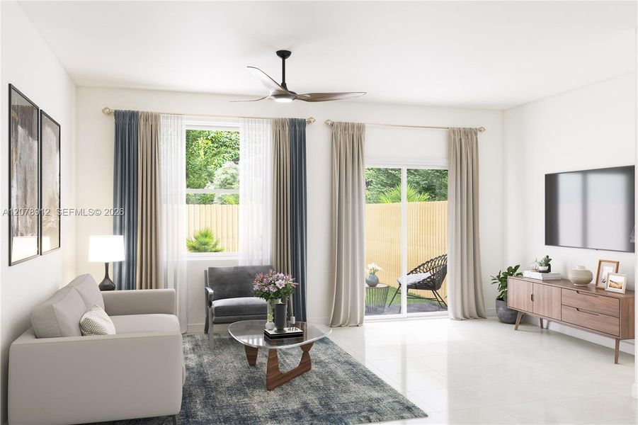 Furnished interior view inside a new home in Breezewood, Miami (Image 7). Furnished interior view inside a new home in Breezewood, Miami (Image 7).