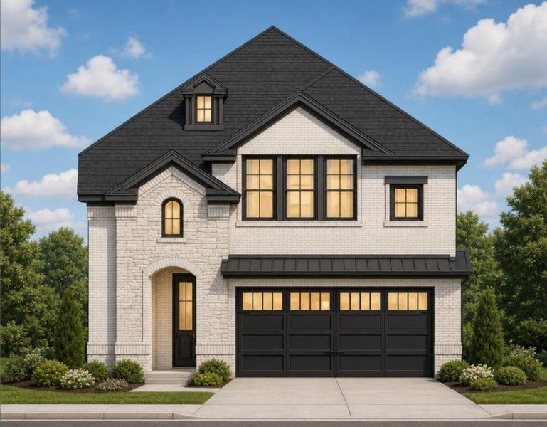 Representative exterior photo of a completed home built from the Royal Bradford by Grand Homes in Trails at Cottonwood Creek, Rowlett, TX (Image 22). Representative exterior photo of a completed home built from the Royal Bradford by Grand Homes in Trails at Cottonwood Creek, Rowlett, TX (Image 22).