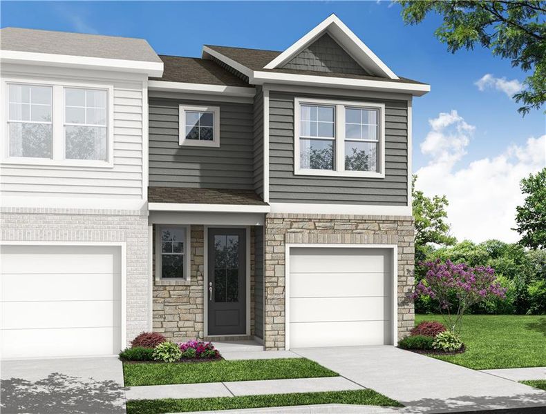 Front exterior of a new home in Stegall Village, Emerson, GA, highlighting curb appeal (Image 1). Front exterior of a new home in Stegall Village, Emerson, GA, highlighting curb appeal (Image 1).