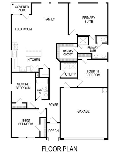 2D floor plan layout for the Madison F by First Texas Homes in The Meadows, Denton, TX (Image 5).