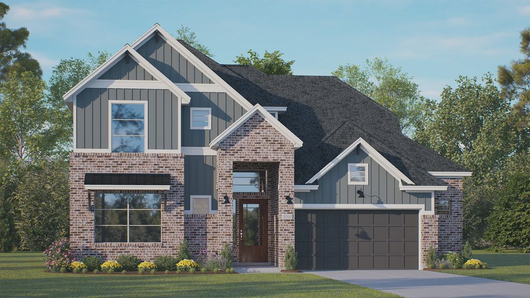 Representative exterior photo of a completed home built from the Rivercrest by Chesmar Homes in Riceland 60',65',70', Mont Belvieu, TX (Image 34). Representative exterior photo of a completed home built from the Rivercrest by Chesmar Homes in Riceland 60',65',70', Mont Belvieu, TX (Image 34).