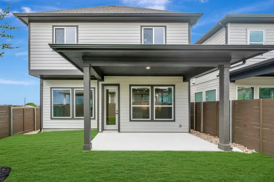 Exterior details and patio area of a home in Double Creek Crossing, Round Rock (Image 3).