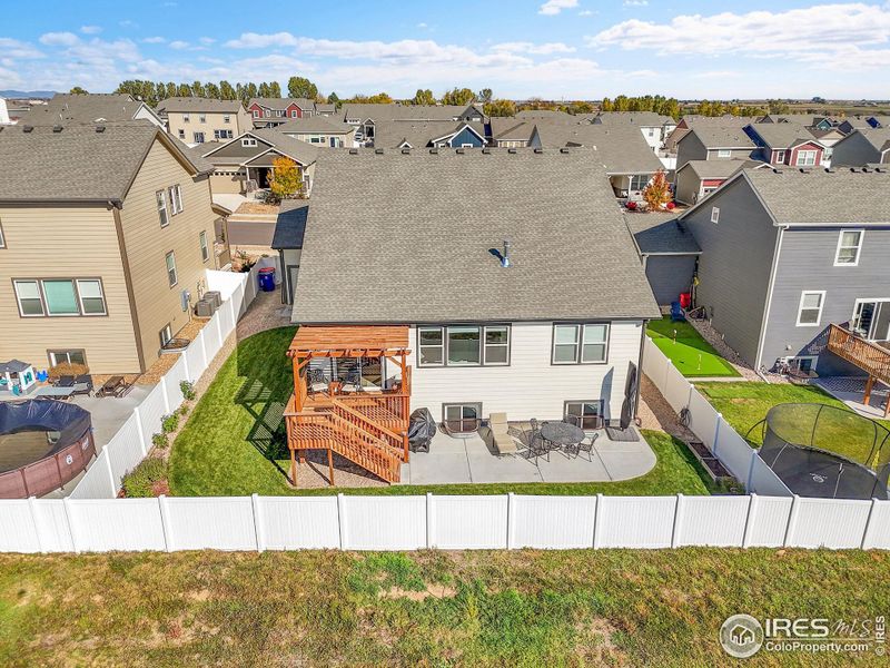 Aerial of the back of the home