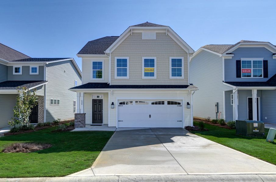 Front exterior of a new home in Ashton Lakes, Lexington, SC, highlighting curb appeal (Image 2).