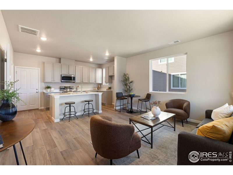 Furnished interior view inside a new home in Spring Valley, Longmont (Image 23). Furnished interior view inside a new home in Spring Valley, Longmont (Image 23).
