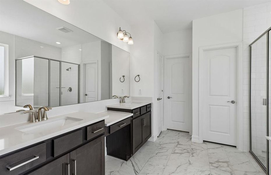 Primary bath with double vanity