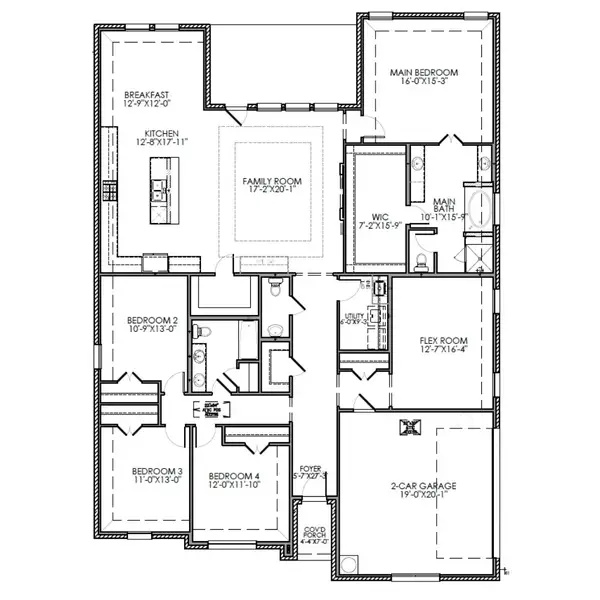 2D floor plan layout for the The Henderson by Lillian Custom Homes in Ten Mile Creek, DeSoto, TX (Image 5). 2D floor plan layout for the The Henderson by Lillian Custom Homes in Ten Mile Creek, DeSoto, TX (Image 5).
