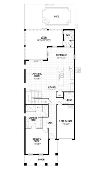 2D floor plan layout of this home in Solara Resort, Kissimmee, FL (Image 6).