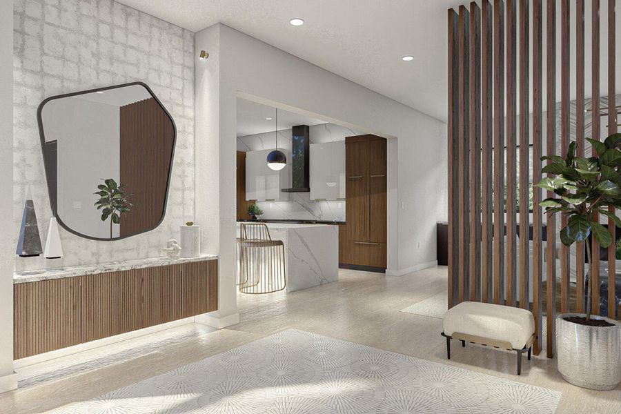 Hallway featuring recessed lighting