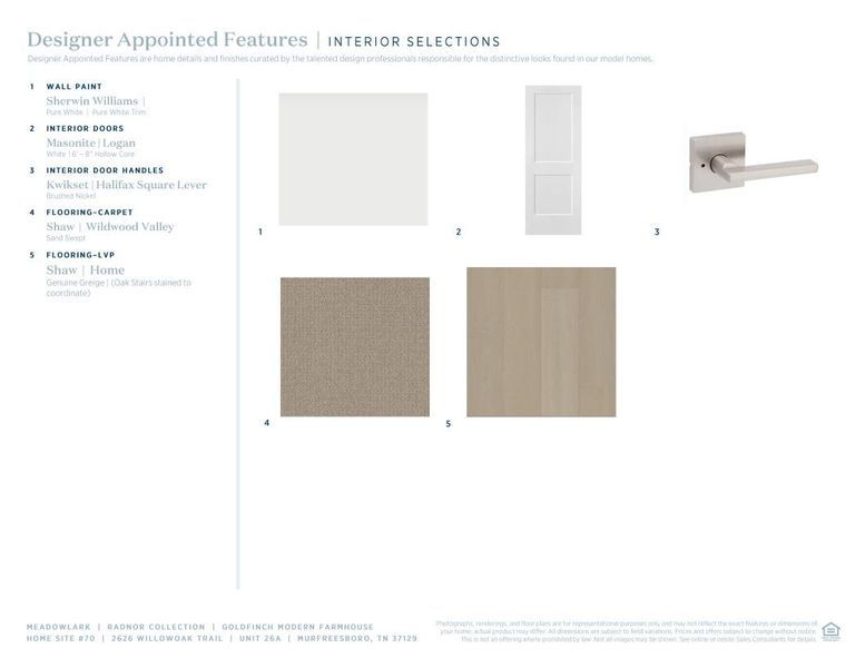 Sample of building materials used in homes in Meadowlark, Murfreesboro (Image 6).