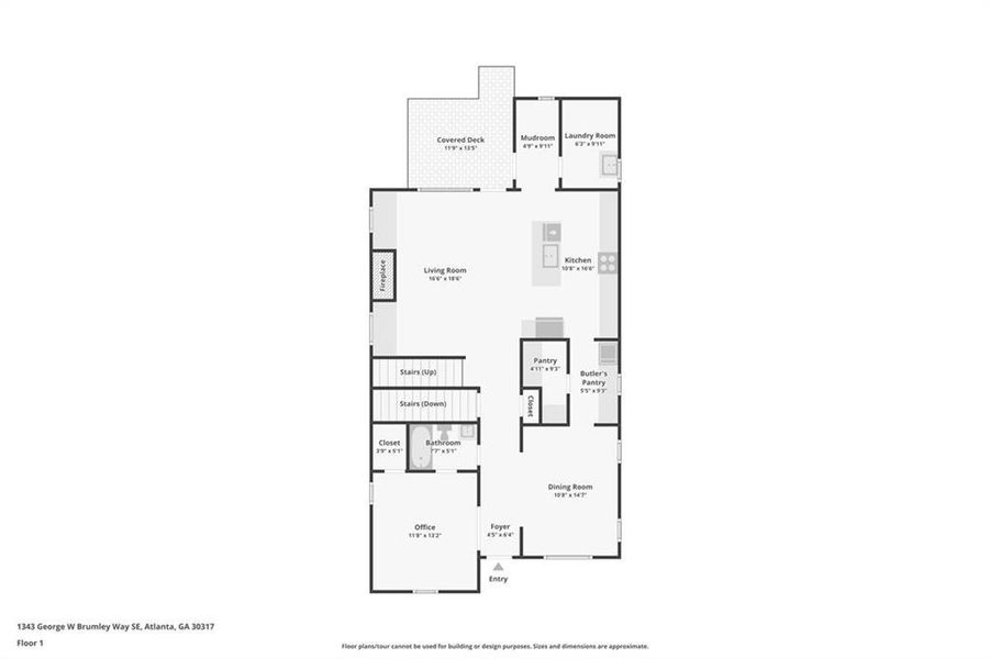 2D floor plan layout of this home in , Atlanta, GA (Image 5).