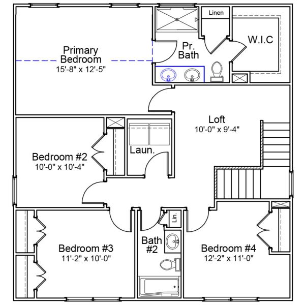 2D floor plan layout of this home in Killians Crossing, Blythewood, SC (Image 4).