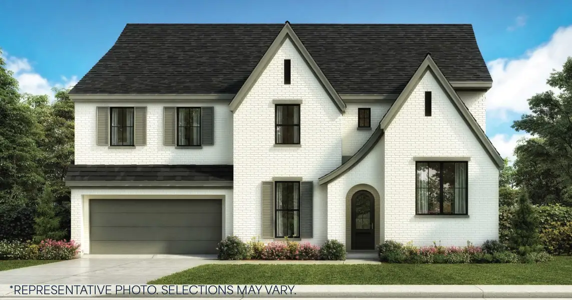 Front exterior of a new home in Ridgeline - 70' Lots, McKinney, TX, highlighting curb appeal (Image 1). Front exterior of a new home in Ridgeline - 70' Lots, McKinney, TX, highlighting curb appeal (Image 1).