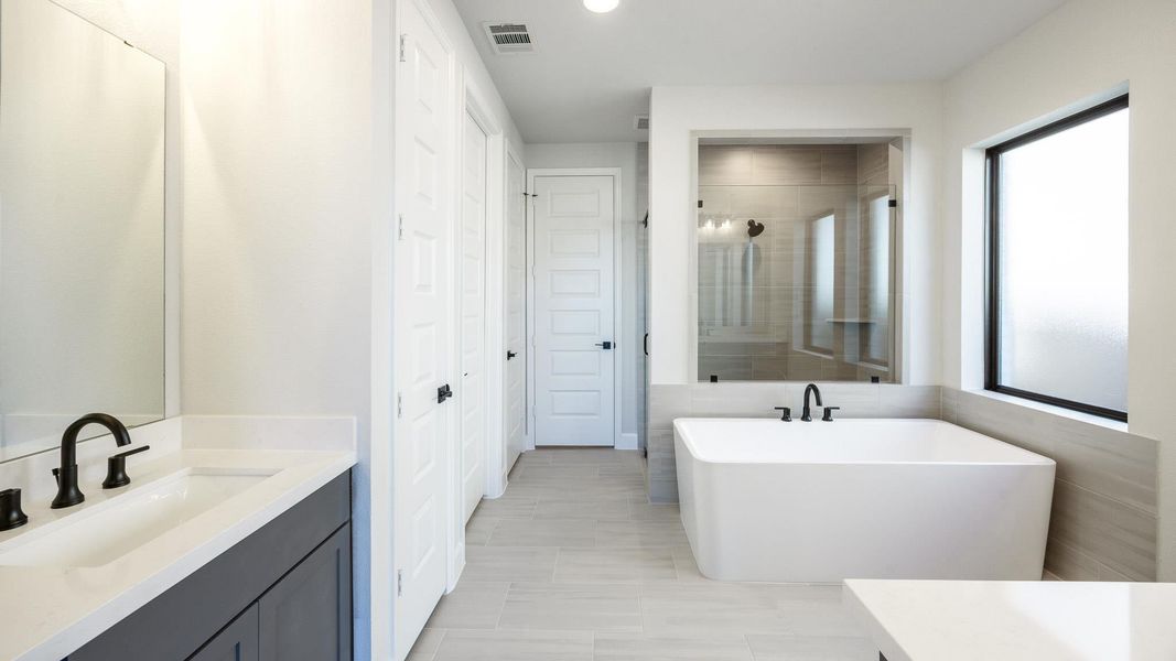 Furnished interior view inside a new home in Lariat 60', Liberty Hill (Image 10). Furnished interior view inside a new home in Lariat 60', Liberty Hill (Image 10).