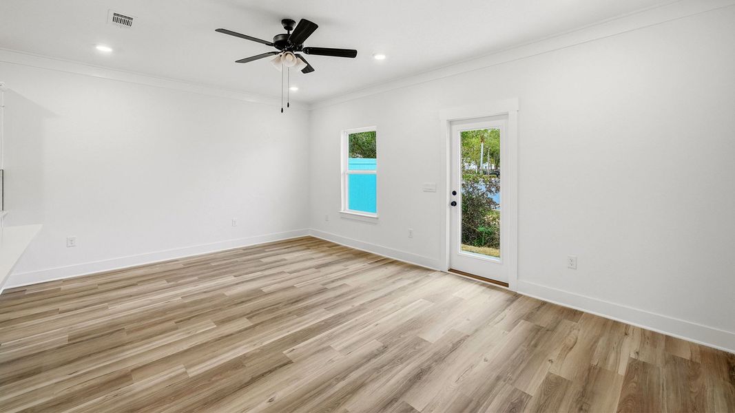 Representative unfurnished interior of a home built from the Palm Interior by D.R. Horton in Palm Street Townhomes, Destin (Image 16).