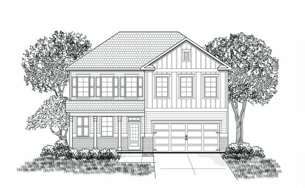 Exterior rendering of this home design in Parkside at Carter Grove, Cartersville, GA (Image 3).