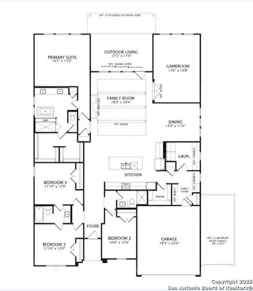 2D floor plan layout of this home in Ventana - 60', Bulverde, TX (Image 2). 2D floor plan layout of this home in Ventana - 60', Bulverde, TX (Image 2).