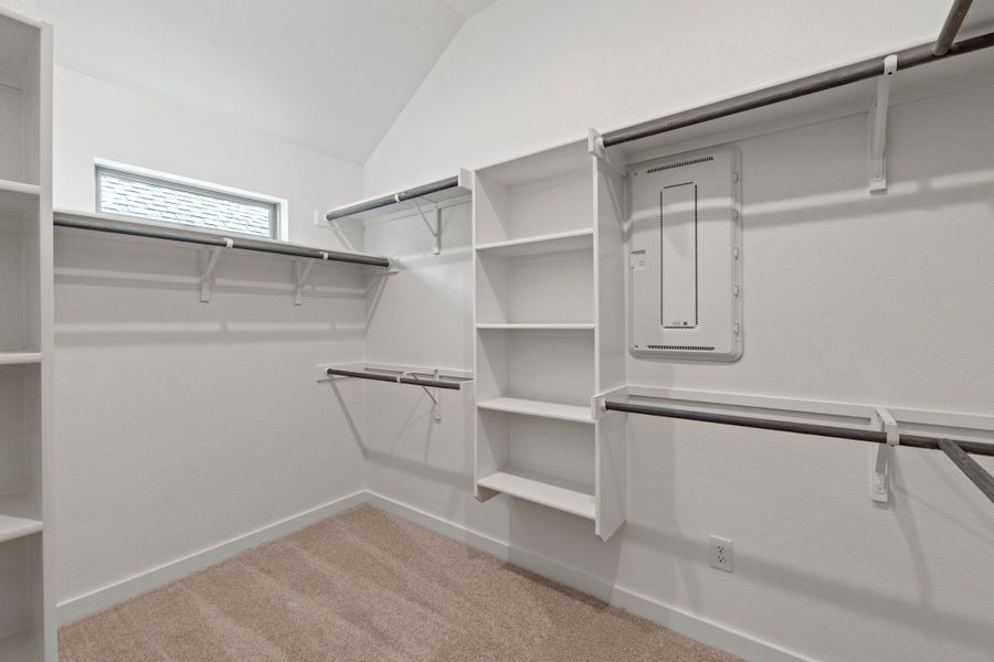 Primary Closet in the Quartz home plan by Trophy Signature Homes – REPRESENTATIVE PHOTO