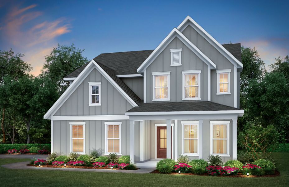 Front exterior of a new home in Waterways, Richmond Hill, GA, highlighting curb appeal (Image 22). Front exterior of a new home in Waterways, Richmond Hill, GA, highlighting curb appeal (Image 22).