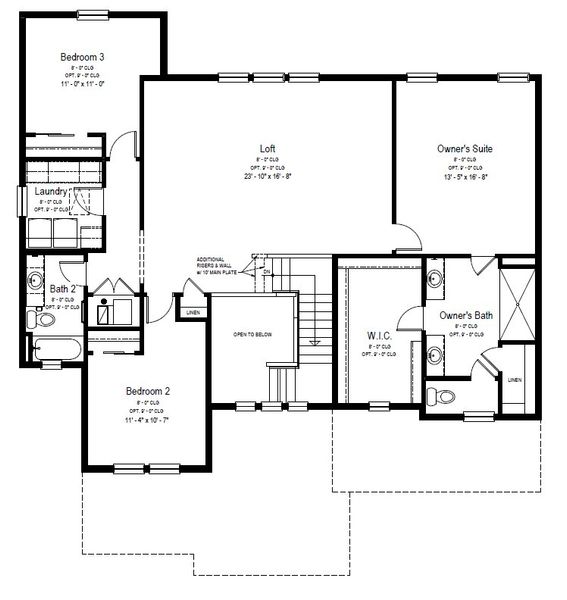 2D floor plan layout for the Carrington by View Homes in Jackson Creek North, Monument, CO (Image 4).