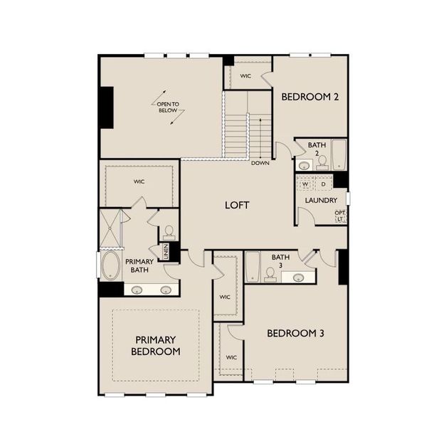 2D floor plan layout of this home in East Harbor II at Chestatee, Dawsonville, GA (Image 5).
