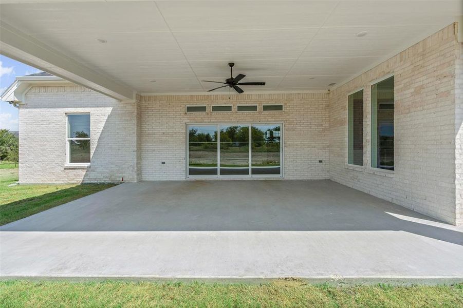 View of patio with ceiling fan View of patio with ceiling fan