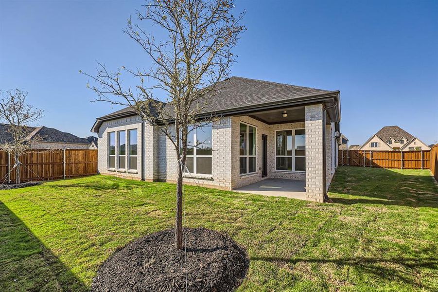 Back of house featuring a yard and a patio area