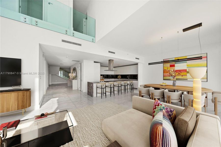 Furnished interior view inside a new home in Missoni Baia, Miami (Image 15).