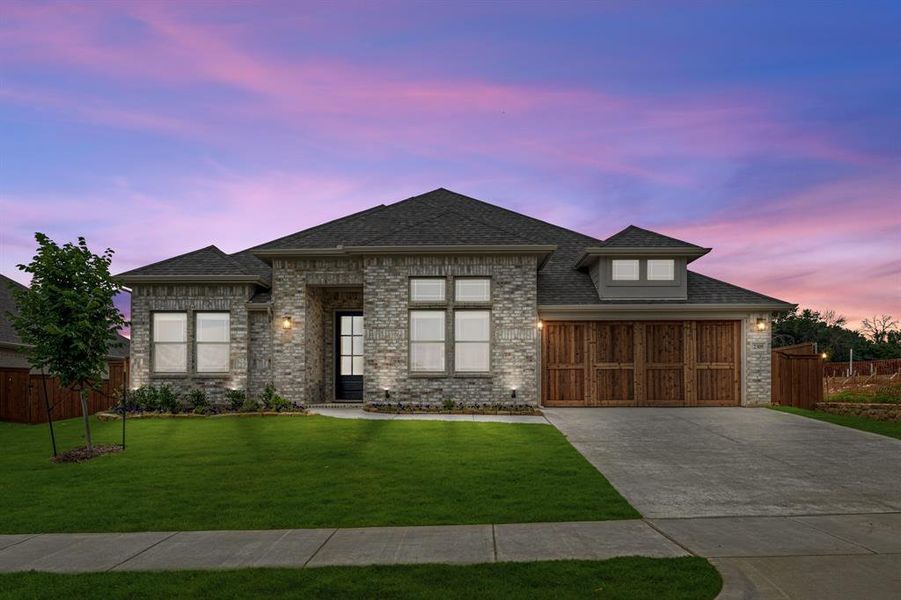 Front exterior of a new home in Rockwood 65, Mansfield, TX, highlighting curb appeal (Image 26).