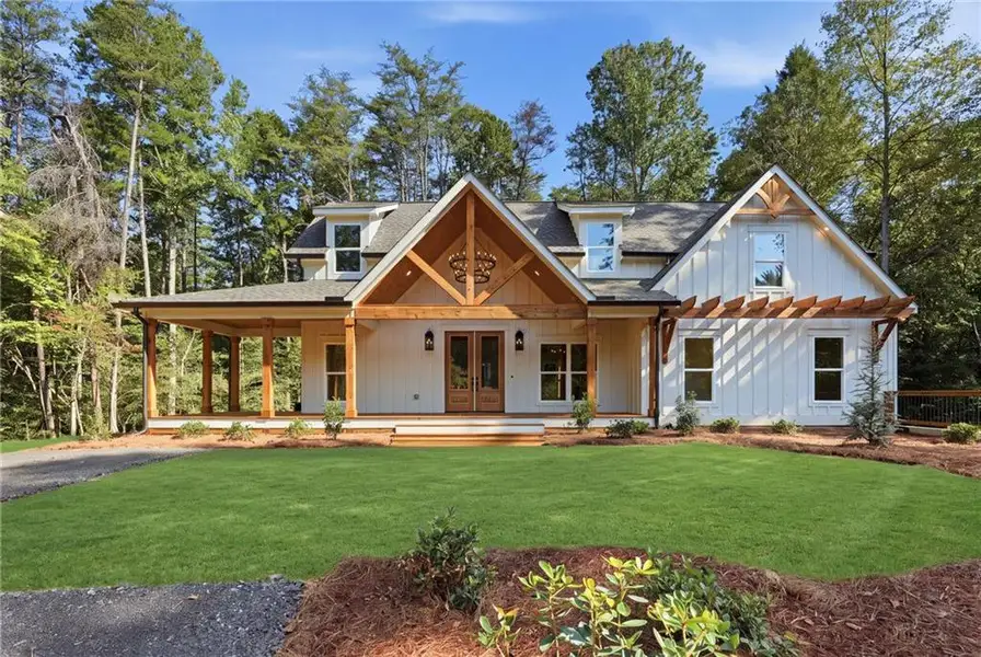 Front exterior of a new home in , Dahlonega, GA, highlighting curb appeal (Image 30). Front exterior of a new home in , Dahlonega, GA, highlighting curb appeal (Image 30).