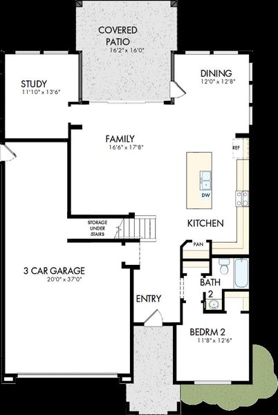 2D floor plan layout of this home in Tavolo at Soleo, San Tan Valley, AZ (Image 4).