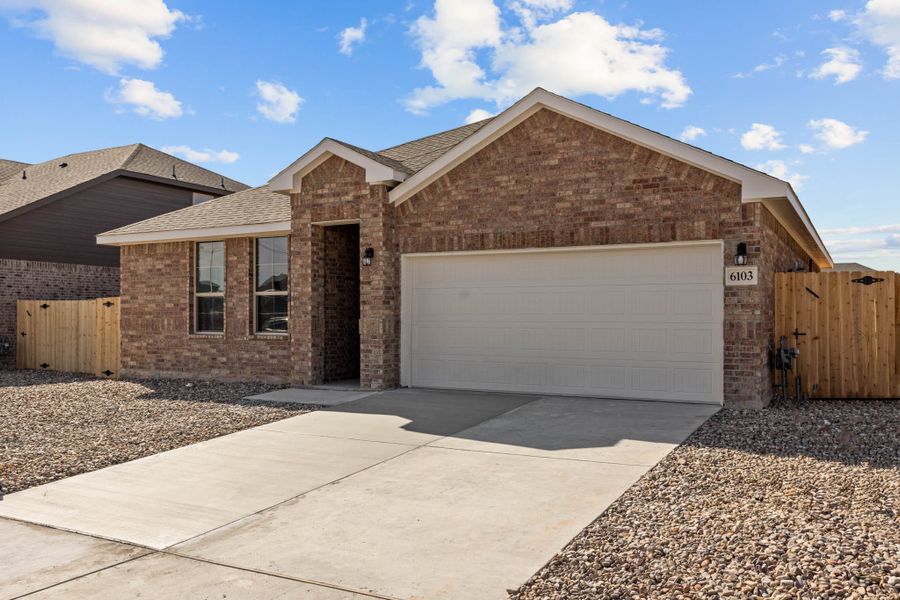 Representative exterior photo of a completed home built from the Tupelo by D.R. Horton in Yukon Ridge, Odessa, TX (Image 20). Representative exterior photo of a completed home built from the Tupelo by D.R. Horton in Yukon Ridge, Odessa, TX (Image 20).