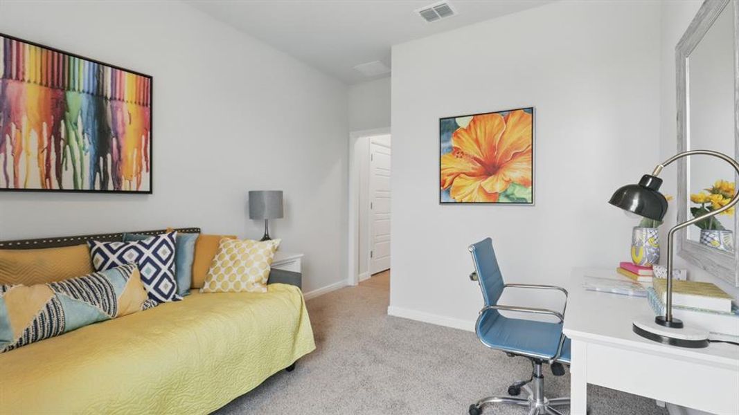 Furnished interior view inside a new home in Monarch at the Meadows, Denton (Image 24). Furnished interior view inside a new home in Monarch at the Meadows, Denton (Image 24).