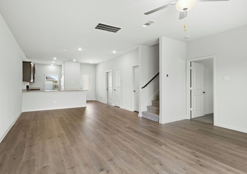 The first floor of the Driftwood has a wonderful, open-concept layout. The first floor of the Driftwood has a wonderful, open-concept layout.