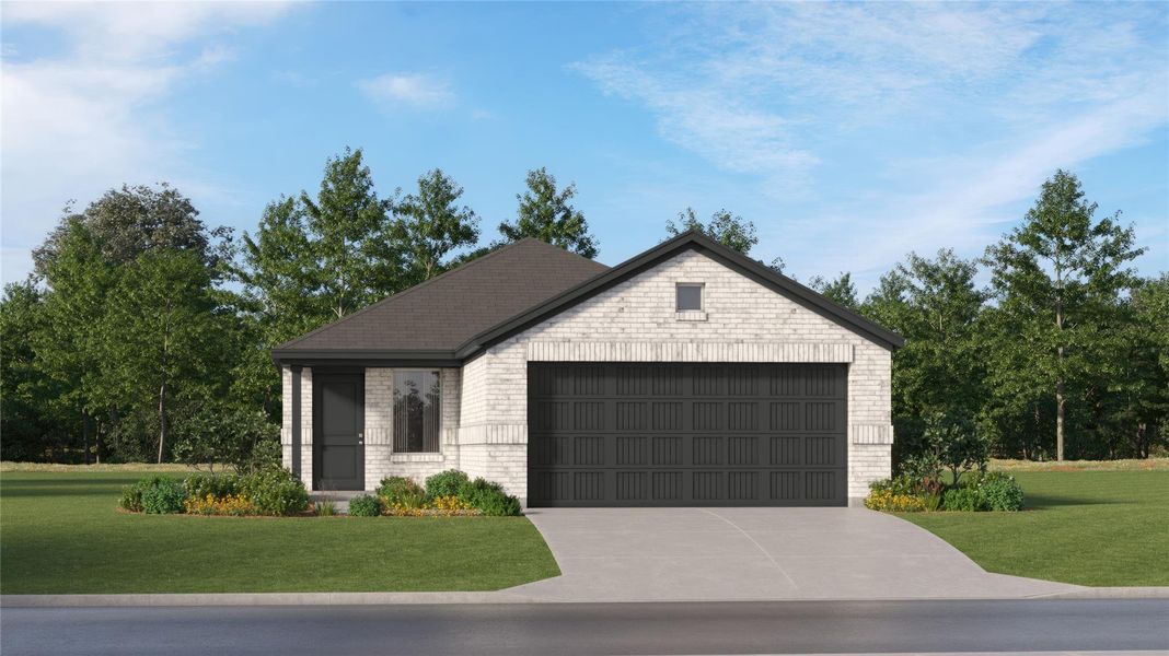Front exterior of a new home in Tavola: Cottage Collection, New Caney, TX, highlighting curb appeal (Image 2).
