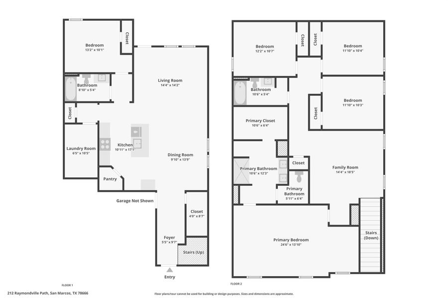 2D floor plan layout of this home in Whisper South, San Marcos, TX (Image 5).