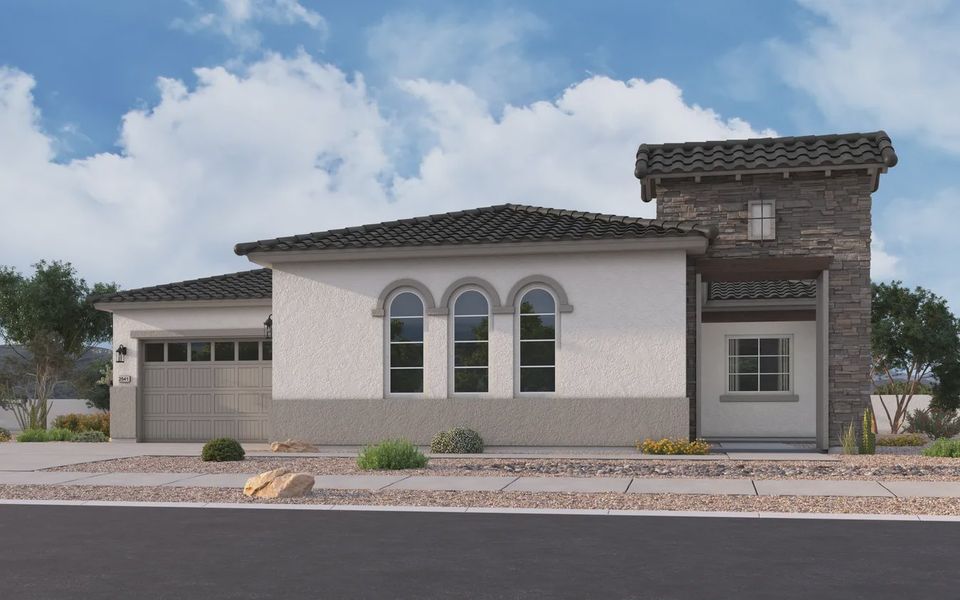 Representative exterior photo of a completed home built from the Barnfield by Elliott Homes in Valencia at Granite Vista, Waddell, AZ (Image 22). Representative exterior photo of a completed home built from the Barnfield by Elliott Homes in Valencia at Granite Vista, Waddell, AZ (Image 22).