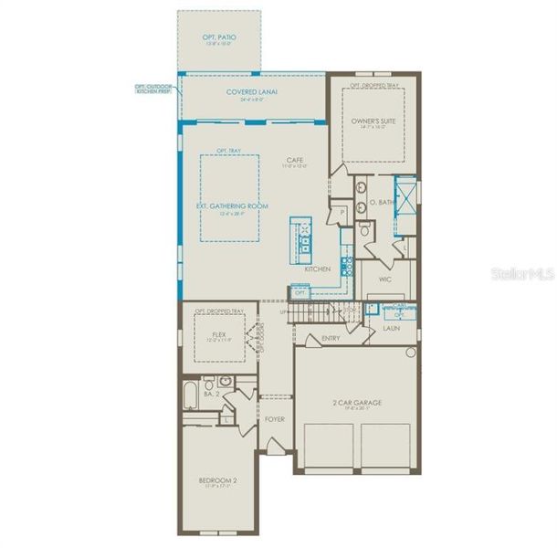2D floor plan layout of this home in Winter Grove, Winter Garden, FL (Image 3).