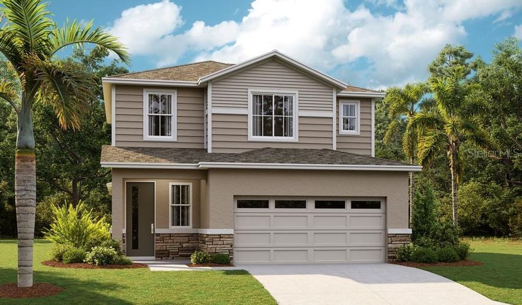 Front exterior of a new home in Waterset, Apollo Beach, FL, highlighting curb appeal (Image 1). Front exterior of a new home in Waterset, Apollo Beach, FL, highlighting curb appeal (Image 1).