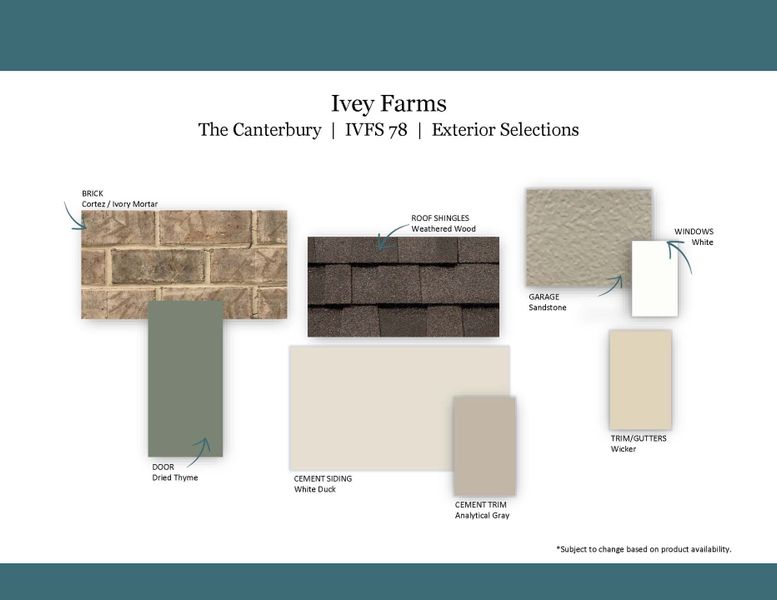Sample of building materials used in homes in Ivey Farms - The Vintage Collection, Farragut (Image 4).