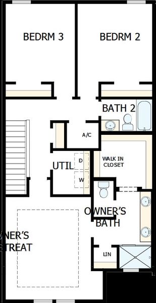 2D floor plan layout of this home in Westerly Park at Wildlight - Courtyard Collection, Yulee, FL (Image 3).